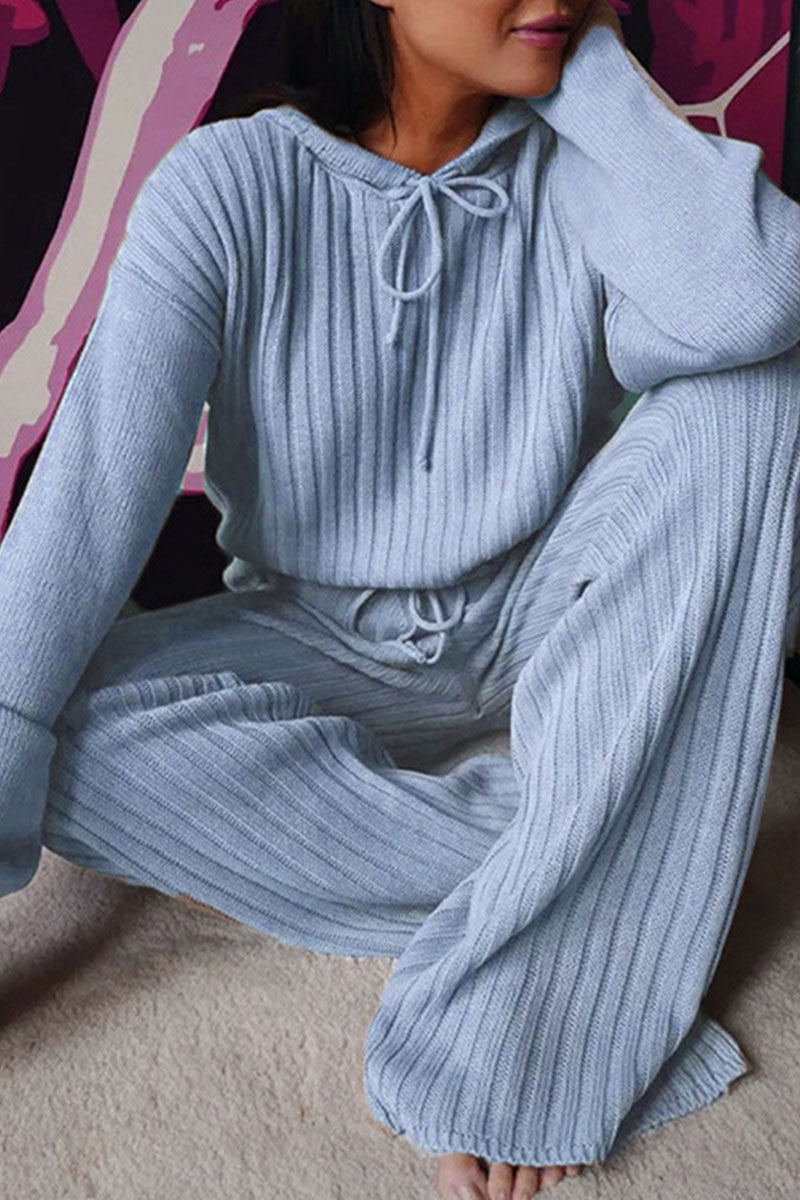 Fashion Hooded Collar Long Sleeve Two Pieces(8 Colors)