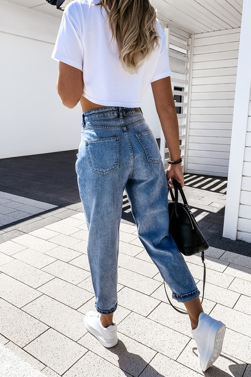 Casual Solid Basic Harlan Denim Jeans