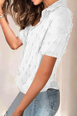 Fashion Elegant Solid Patchwork Turndown Collar Blouses(5 Colors)