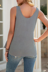 Fashion Casual Solid Split Joint O Neck Tops