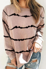 Casual Striped Split Joint Basic O Neck Tops(9 colors)