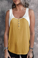 Fashion Casual Solid Split Joint U Neck Tops