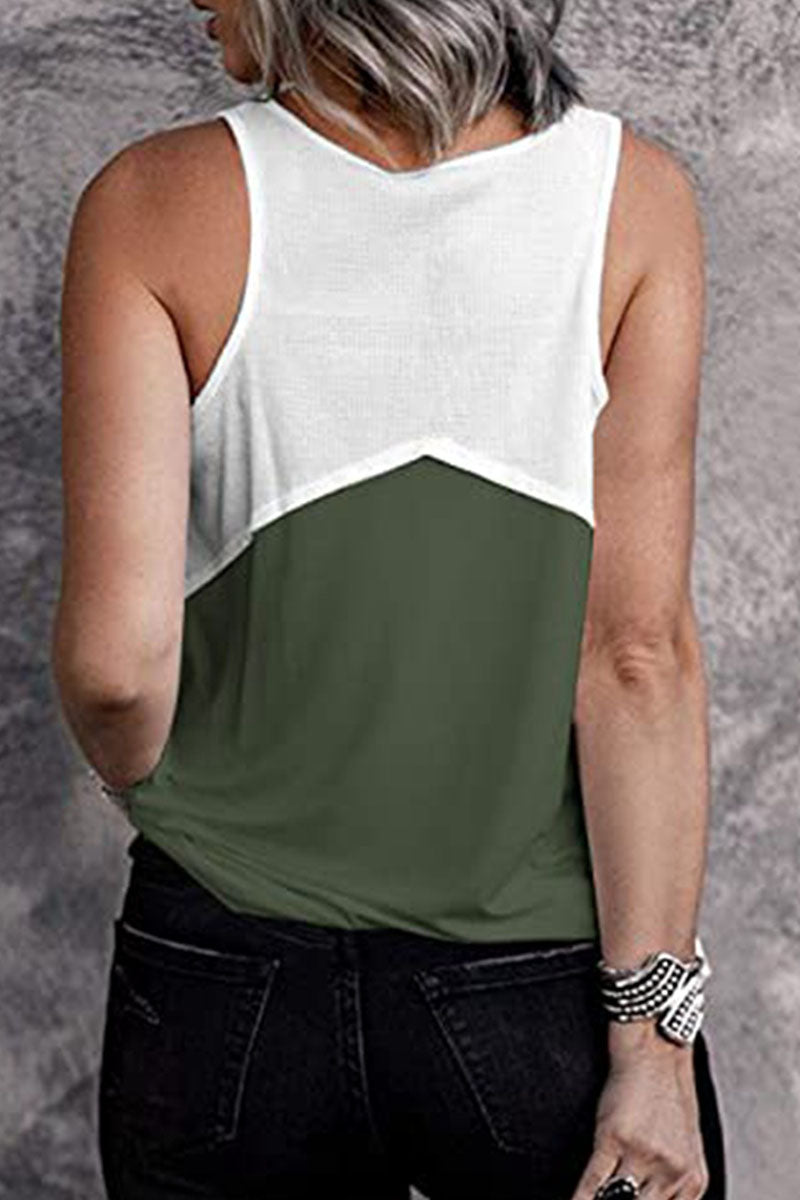 Fashion Casual Solid Split Joint U Neck Tops