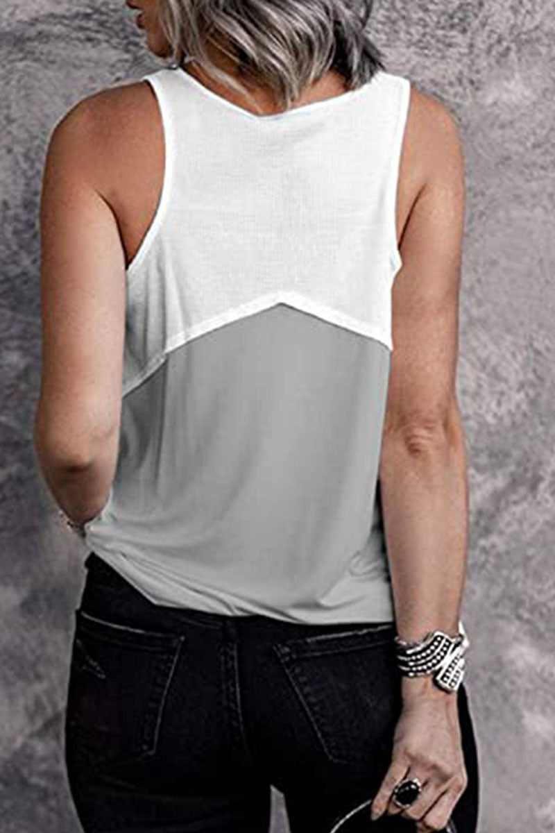 Fashion Casual Solid Split Joint U Neck Tops