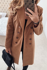 Casual Solid Patchwork Turndown Collar Outerwear