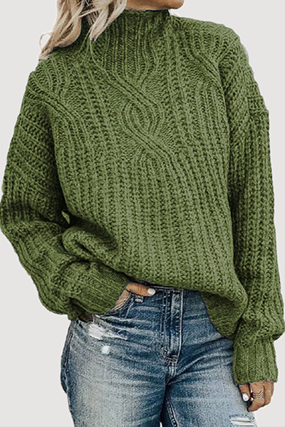 Casual Retro Patchwork Turtleneck Sweaters(4 Colors)