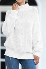 Casual Solid Patchwork Turtleneck Tops