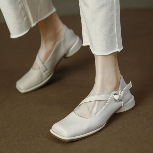 Coco Square Toe Block Heels Mary Jane Shoes