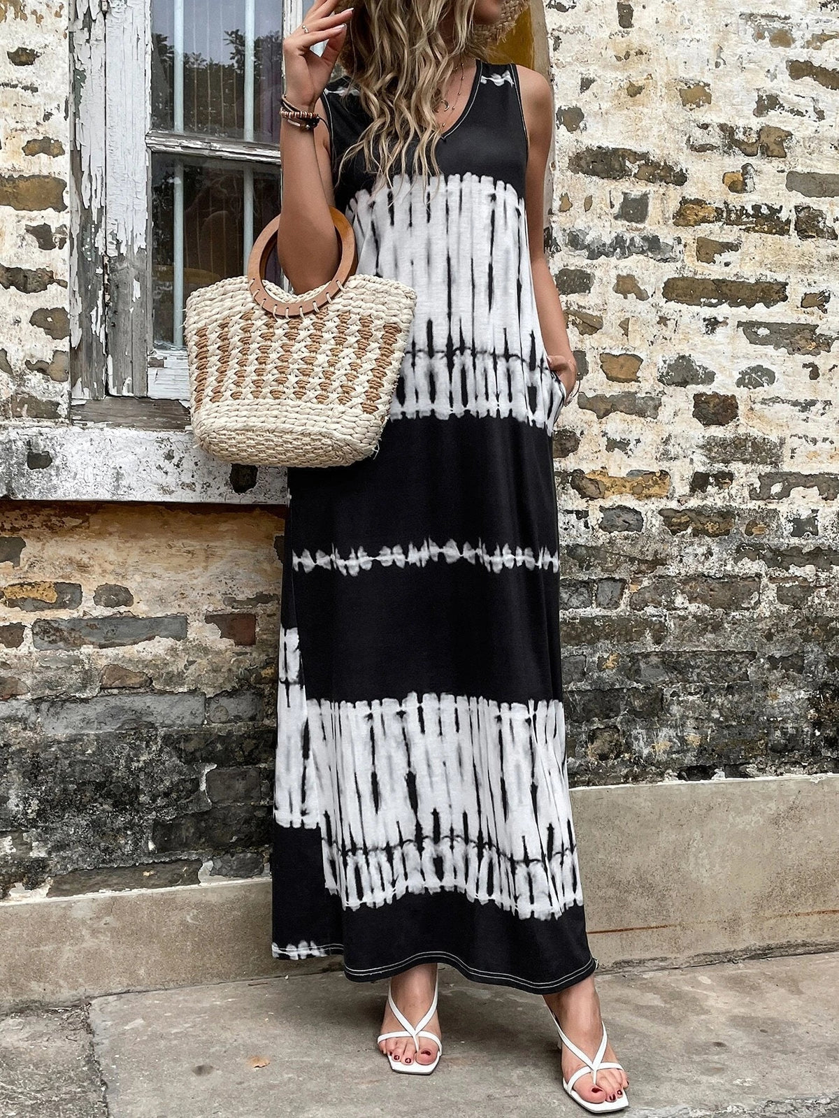 Tie Dye Pocket Maxi Dress