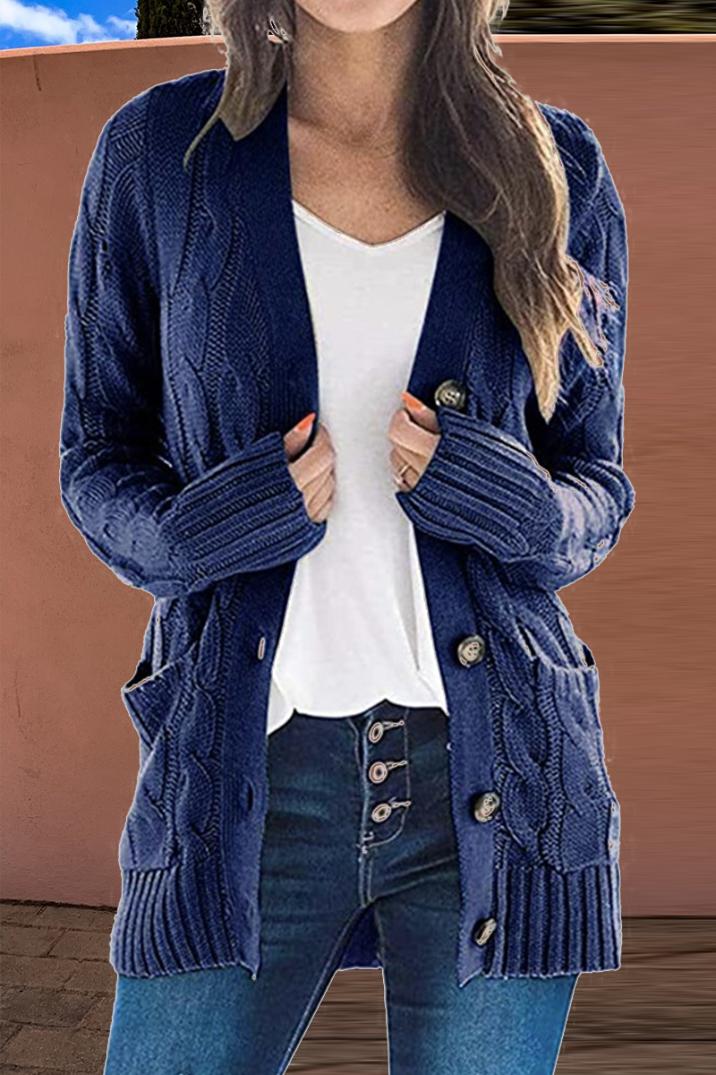 Fashion Solid Split Joint Cardigan Collar Tops(8 colors)