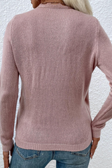 Casual Solid Patchwork V Neck Sweaters(4 colors)