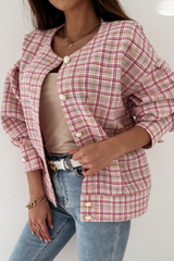 Casual Plaid Patchwork Turndown Collar Outerwear(3 Colors)