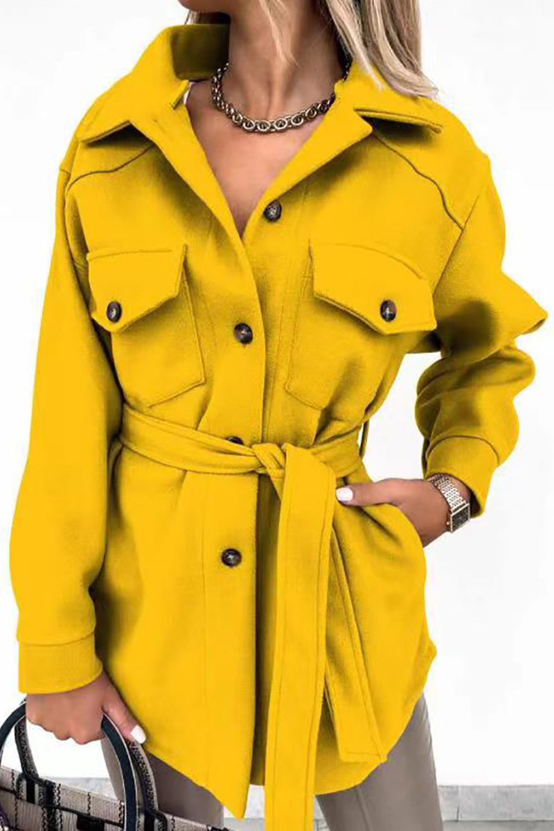 Casual Solid Patchwork Turndown Collar Outerwear(9 colors)