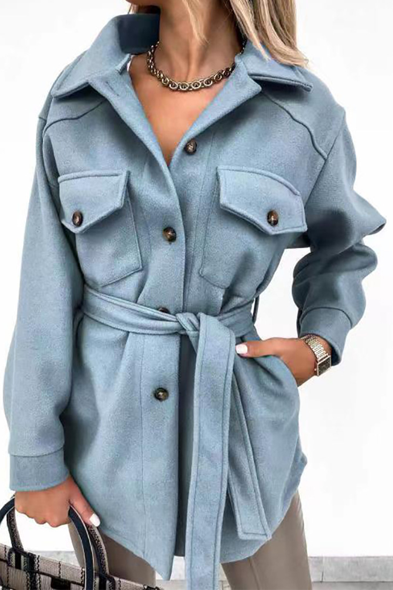 Casual Solid Patchwork Turndown Collar Outerwear(9 colors)