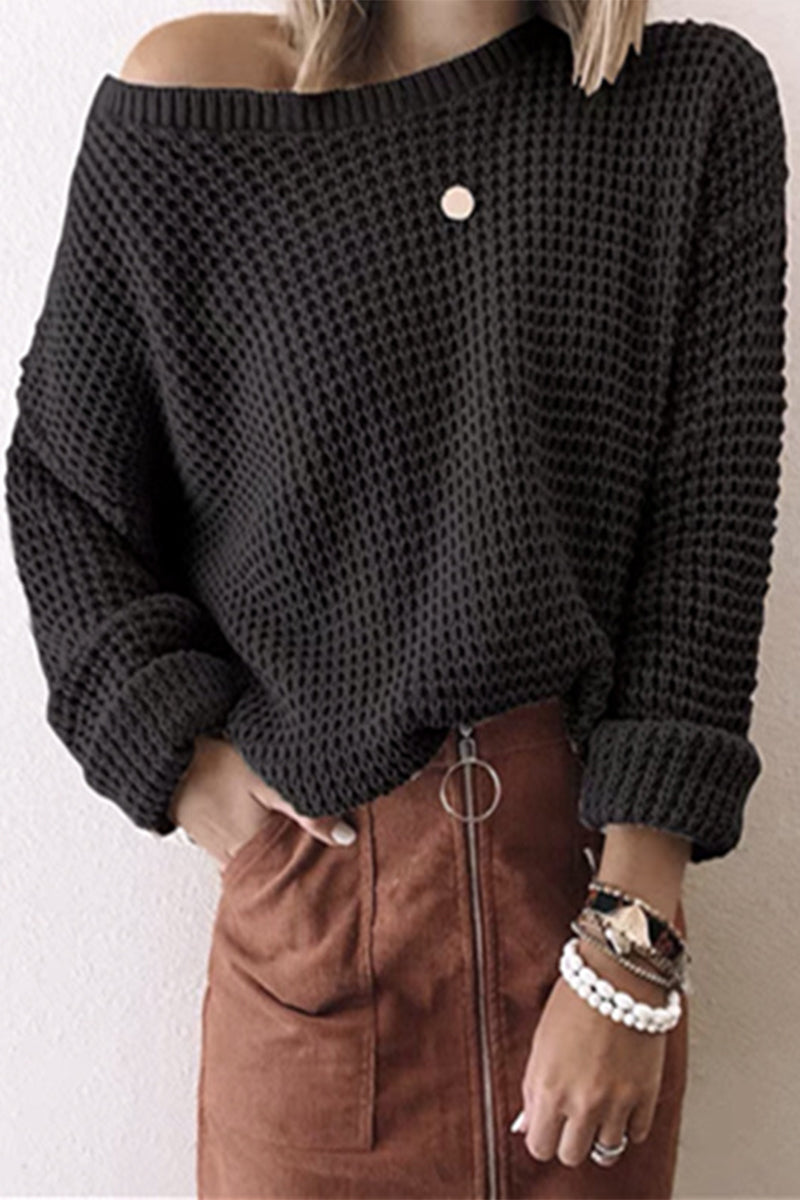 Fashion Casual Solid Patchwork O Neck Tops(7 colors)