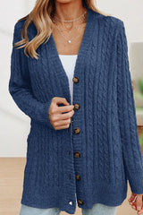 Casual Buttons Solid Color V Neck Cardigans(5 Colors)