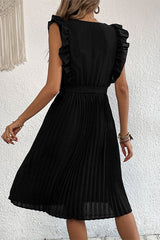 Casual Elegant Solid Frenulum V Neck A Line Dresses