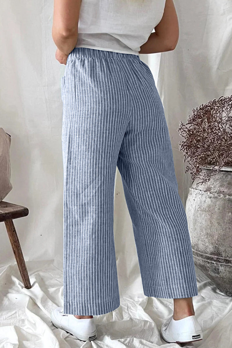 Casual Solid Pocket Loose Straight Bottoms(5 Colors)