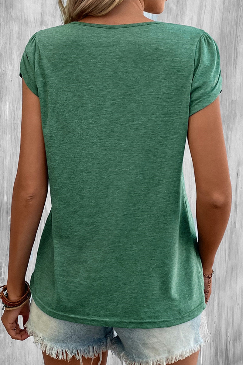 Casual Simplicity Solid V Neck T-Shirts(9 Colors)