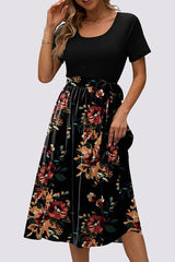 Casual Floral Frenulum O Neck A Line Dresses