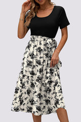 Casual Floral Frenulum O Neck A Line Dresses