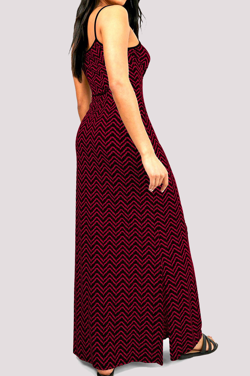 Sexy Casual Geometric Print Backless Sling Dress Dresses