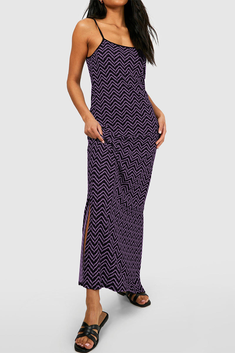 Sexy Casual Geometric Print Backless Sling Dress Dresses