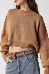 Casual Solid Patchwork O Neck Tops