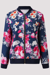 Casual Floral Patchwork O Neck Outerwear