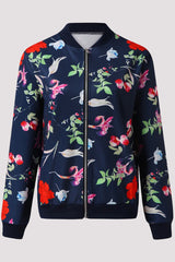 Casual Floral Patchwork O Neck Outerwear