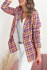 Casual Color Block Contrast Turn-back Collar Outerwear