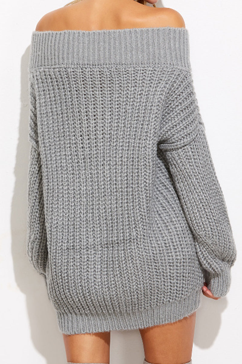 Sexy Casual Solid Patchwork V Neck Sweaters(3 Colors)