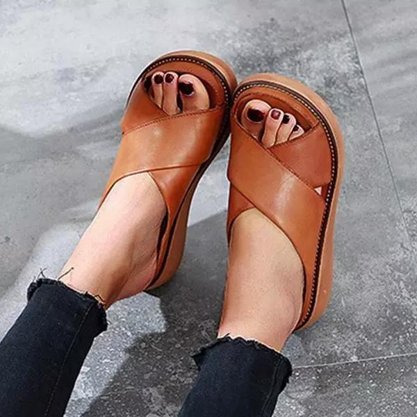 Platform Open Toe Comfy Slippers Casual Slide Sandals