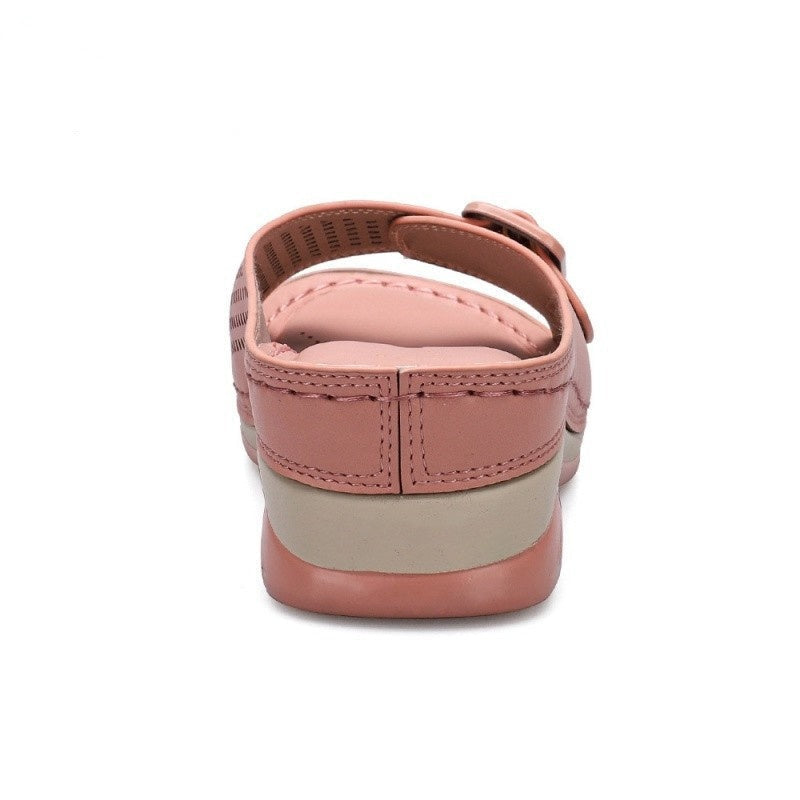 Female One-Word With Fish Mouth Sandals And Slippers Slope Heel Platform Slope Heel Casual Shoes
