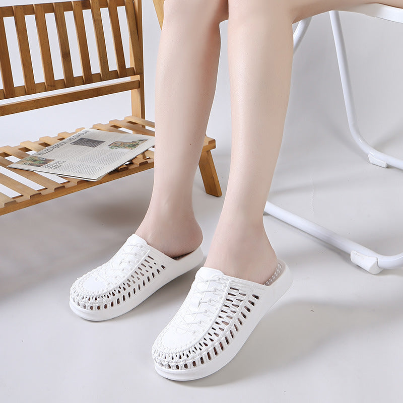 Women's Toe Cap Outdoor Hollow Beach Hole Slippers