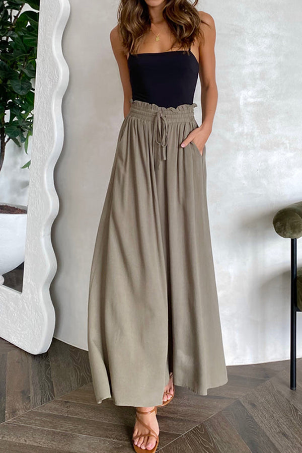 Solid Color Lightweight Flowy Wide Leg Pants