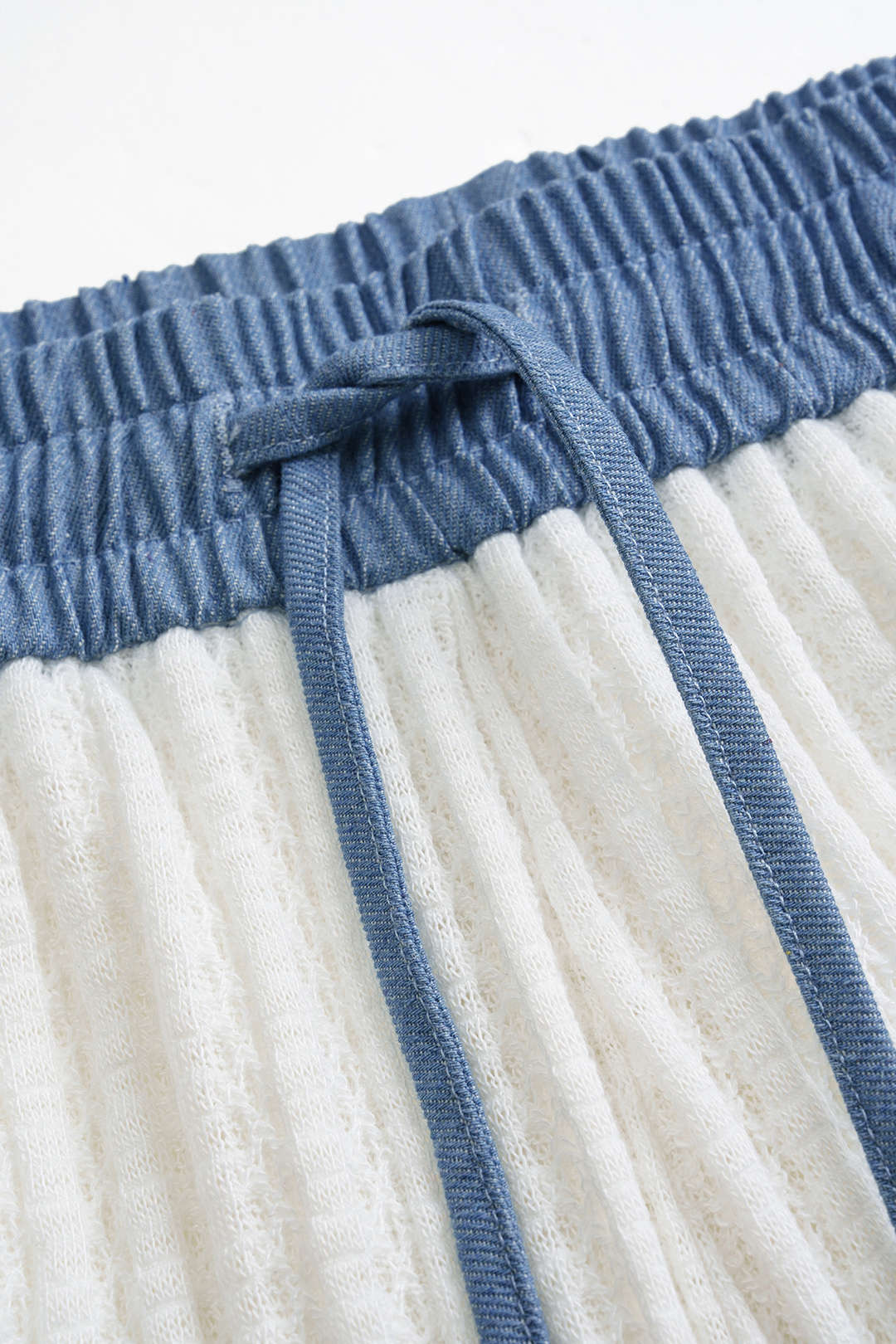 Tie Front Patchwork Shorts