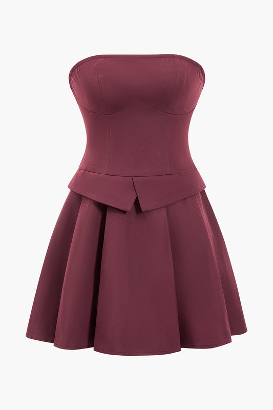 Strapless Sleeveless Mini Dress