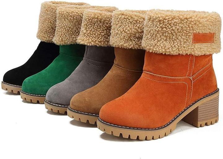 🔥Black Friday promotion🔥COSY Winter Premium Women Suede Snow Chunky Ankle Boots