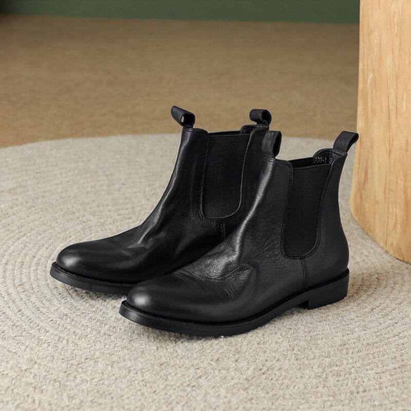 Leather Chelsea Boots For Women Ankle Boots Brown/Black