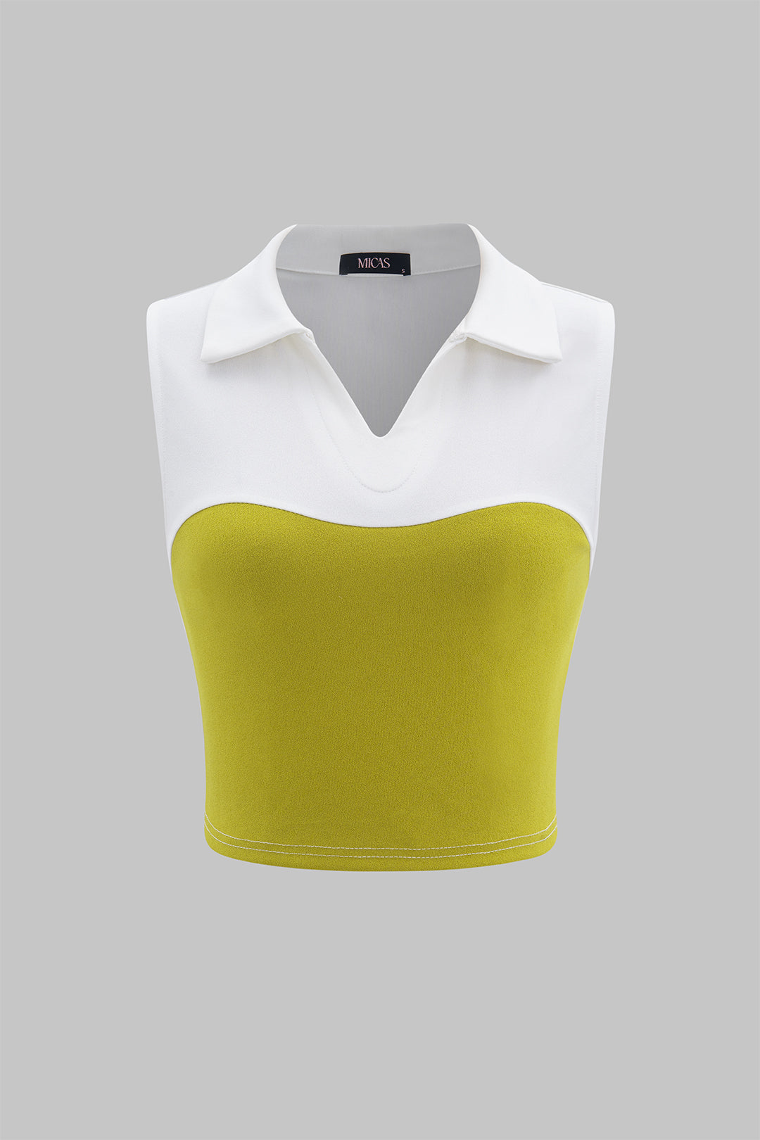 V-Neck Patchwork Tank Top