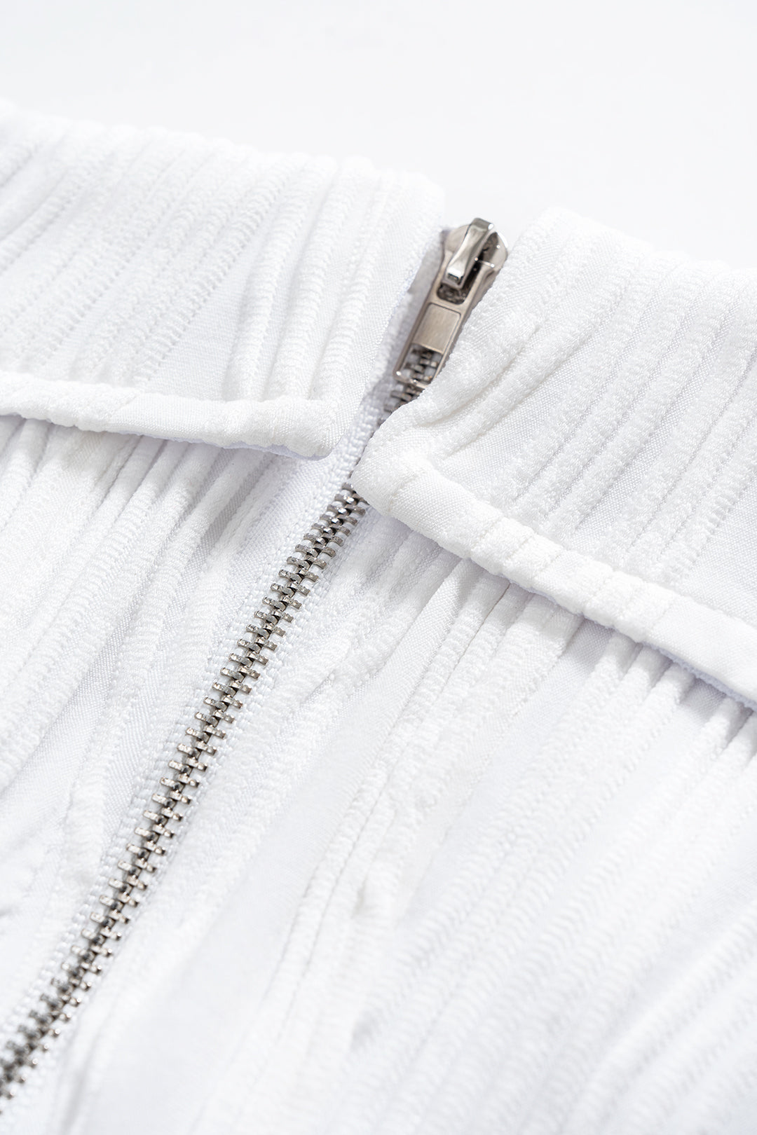 Texture Zipper Strapless Tube Top