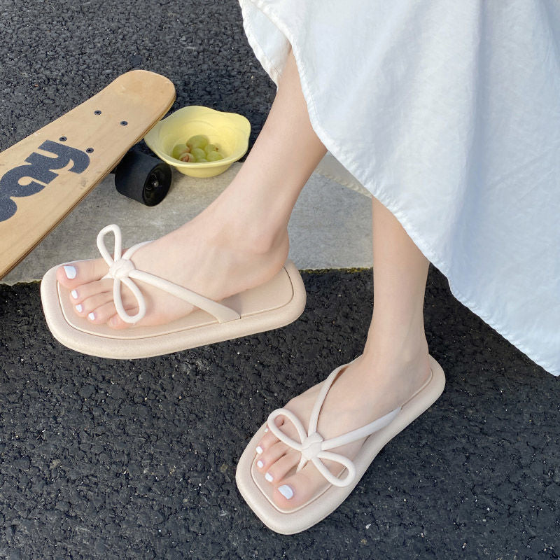 Fairy Style Bow Beach Flip-flops Female Sandals