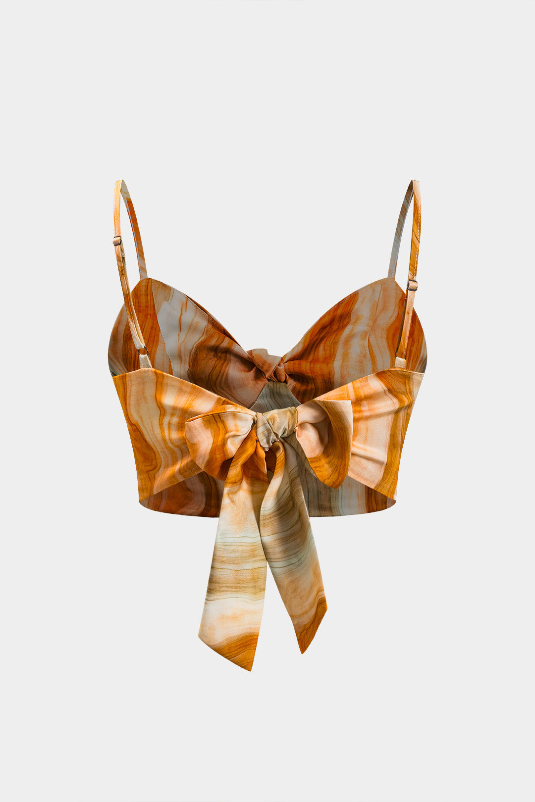 Tie Dye Print Tie Front Slip Cami Top