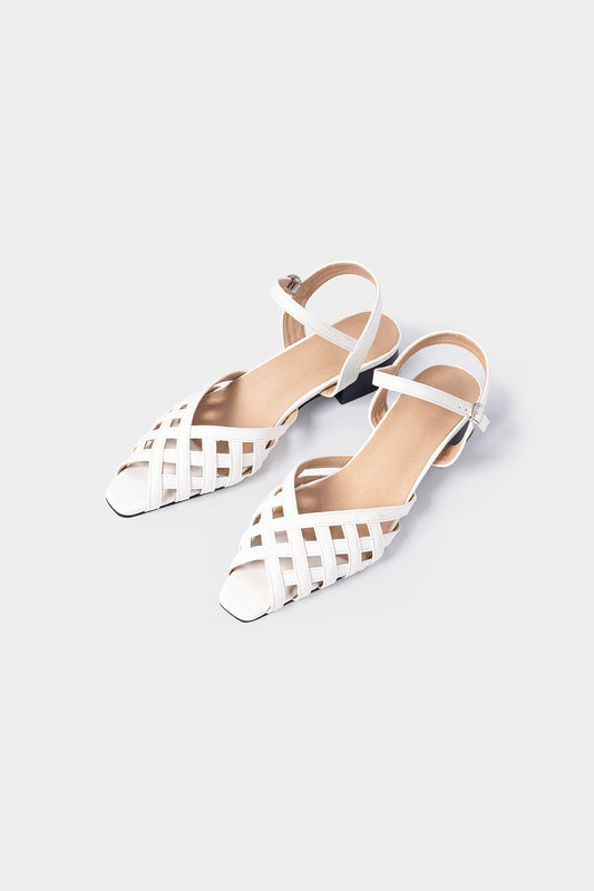 Woven Hollowed Square Sandals
