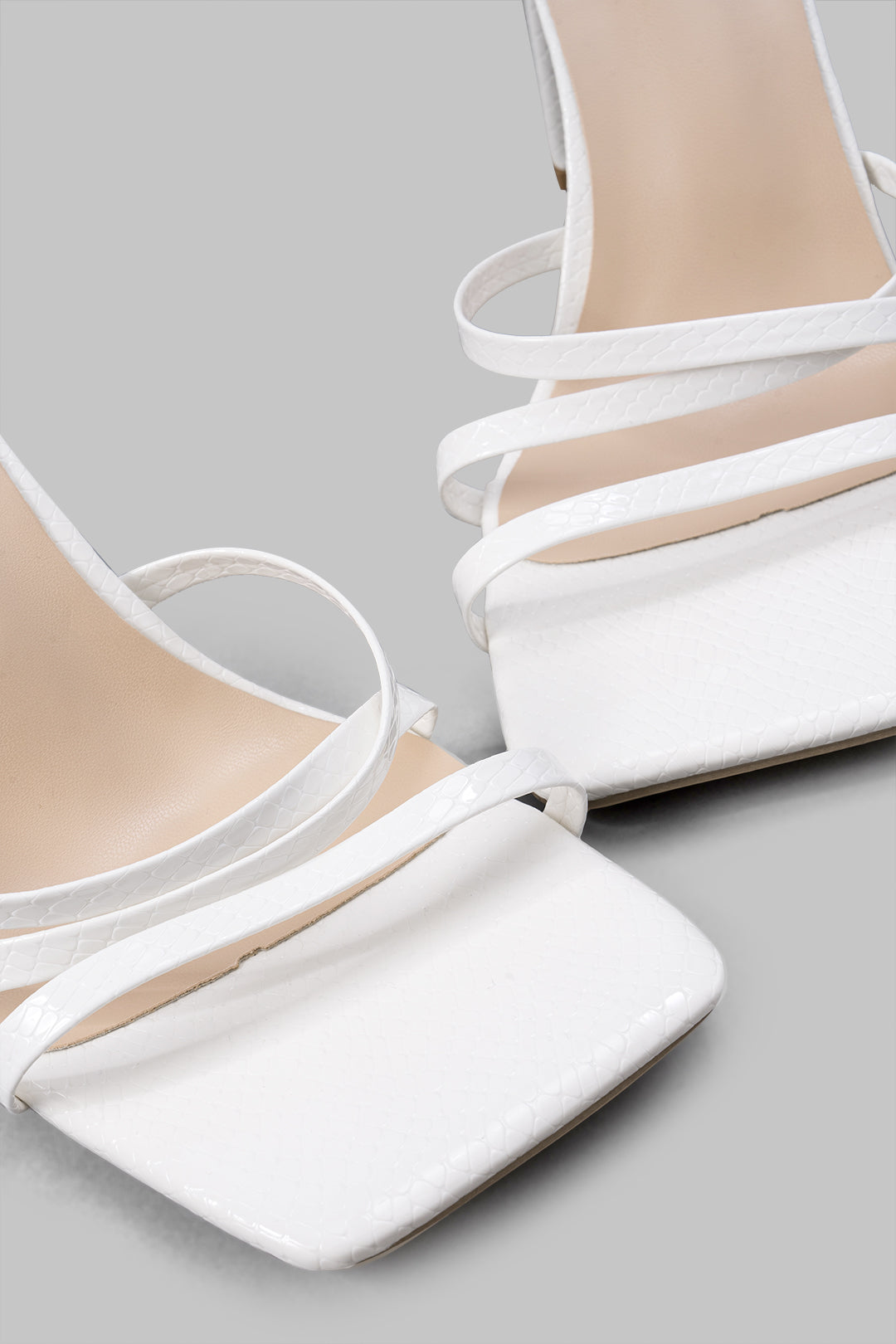 Square Crossed Asymmetrical Sandals