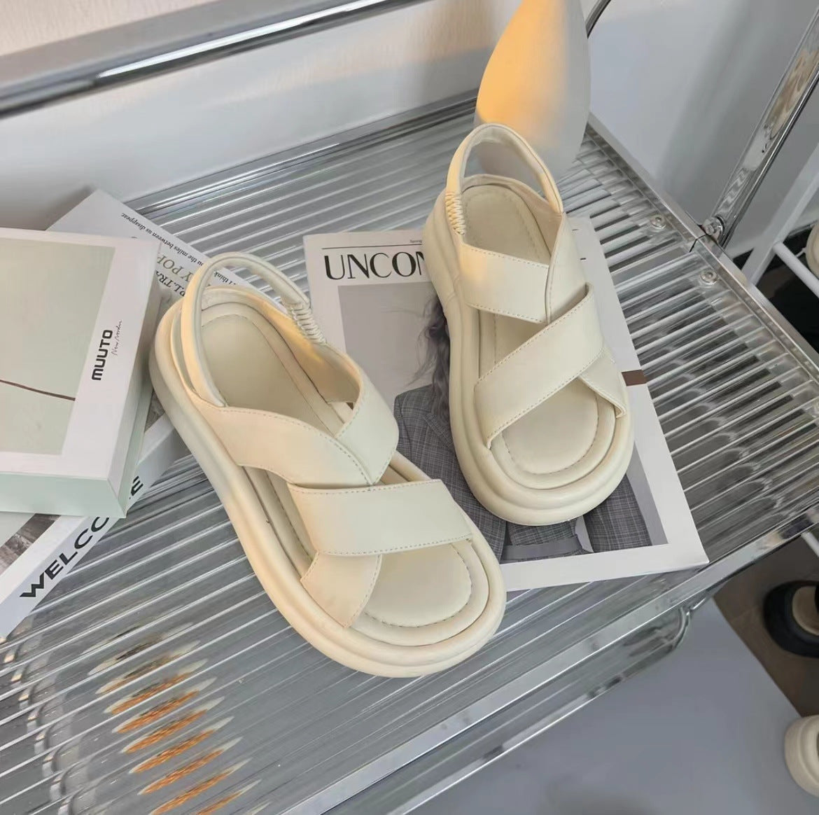 Women's Summer Fashion Round Toe Elastic Band Sandals