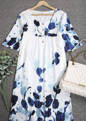 Crew Neck Vacation Floral Dresses