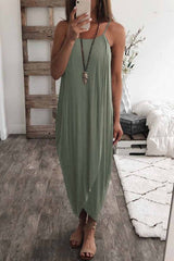 Solid Color Knitted Loose And Irregular Midi Dress(3 Colors)