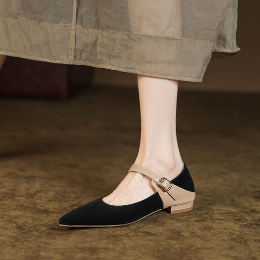 Florida Pointy Toe Block Heels Mary Jane Shoes